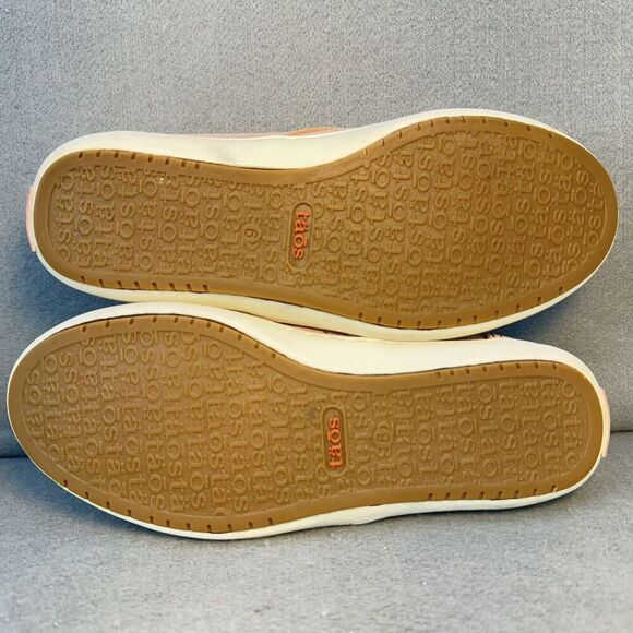 Taos Footwear Leather Sneakers Sz 6 Pink Court Shoe Perforated Slip-On Comfort - Picture 8 of 9